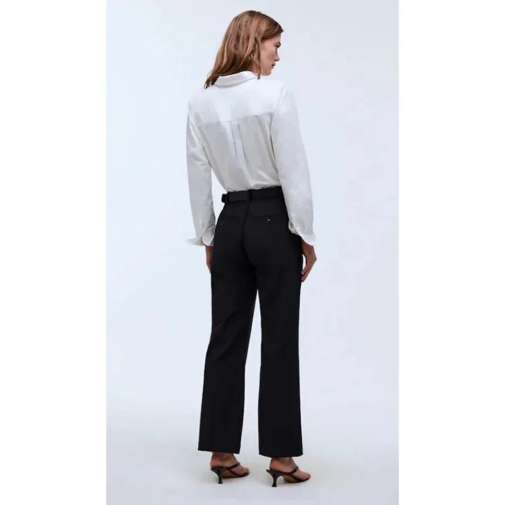 Madewell $88 Tall Flare Ankle Pants Black Size T4 NP430 - Picture 2 of 7